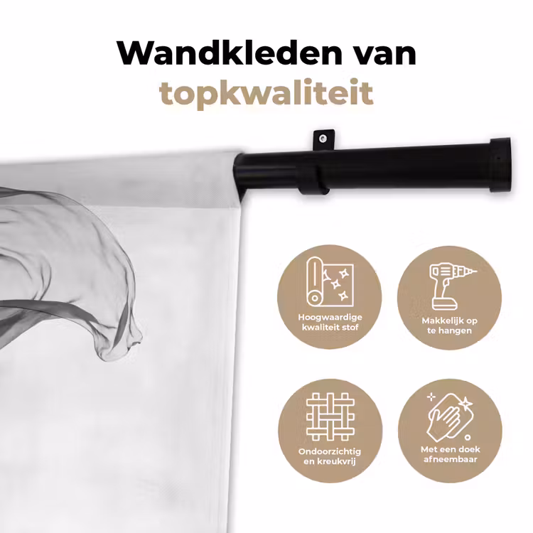 Wandkleed - Vrouw - Sluier - Portret - Zwart - Wit - Artistiek — 3