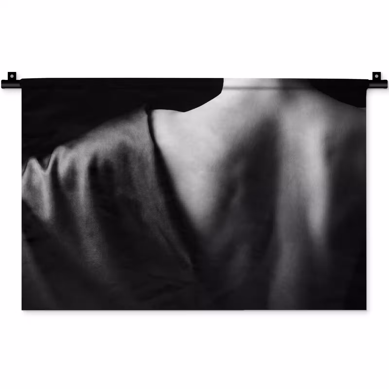 Wandkleed - Schouder - Zijde - Rug - Zwart - Wit - Elegant — 1