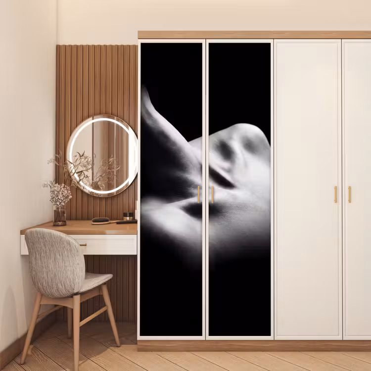 Deursticker - Lichaam - Vormen - Abstract - Zwart - Wit - Sensueel — 5