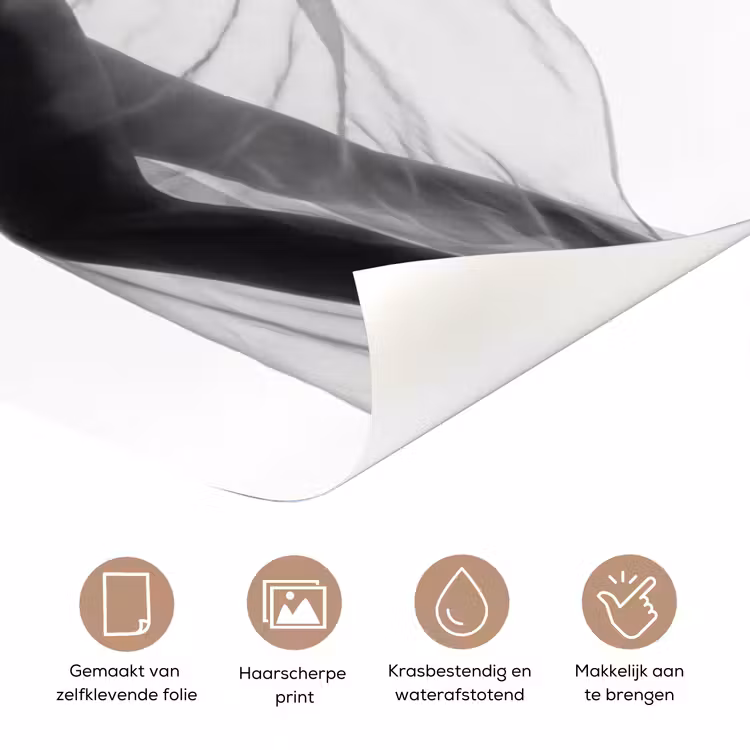 Deursticker - Silhouet - Sluier - Vormen - Zwart - Wit - Sensueel — 3