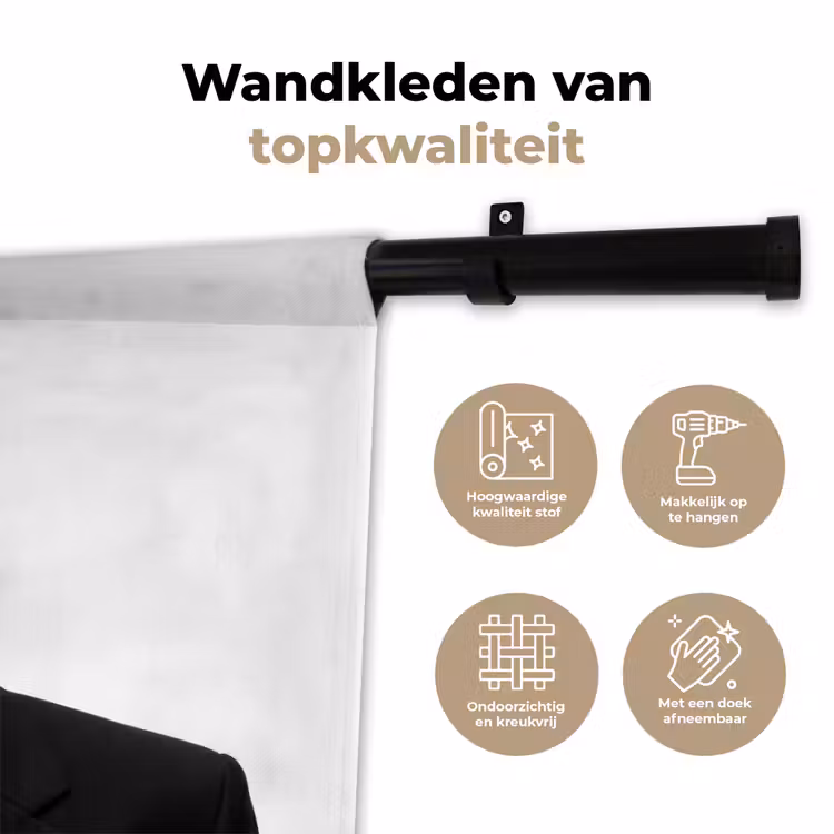 Wandkleed - Portret - Pak - Roken - Zwart - Wit - Stoer — 3