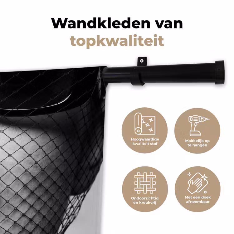 Wandkleed - Vrouw - Net - Mysterieus - Zwart - Wit — 3