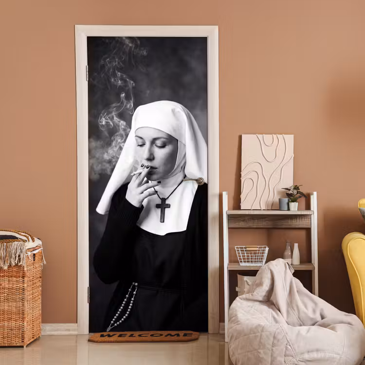 Deursticker - Non - Roken - Portret - Zwart - Wit - Rebels — 2