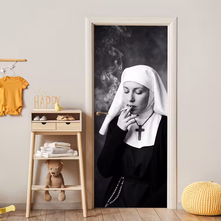 Deursticker - Non - Roken - Portret - Zwart - Wit - Rebels — 6
