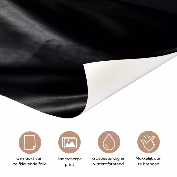 Deursticker - Schouder - Zijde - Rug - Zwart - Wit - Elegant — 3