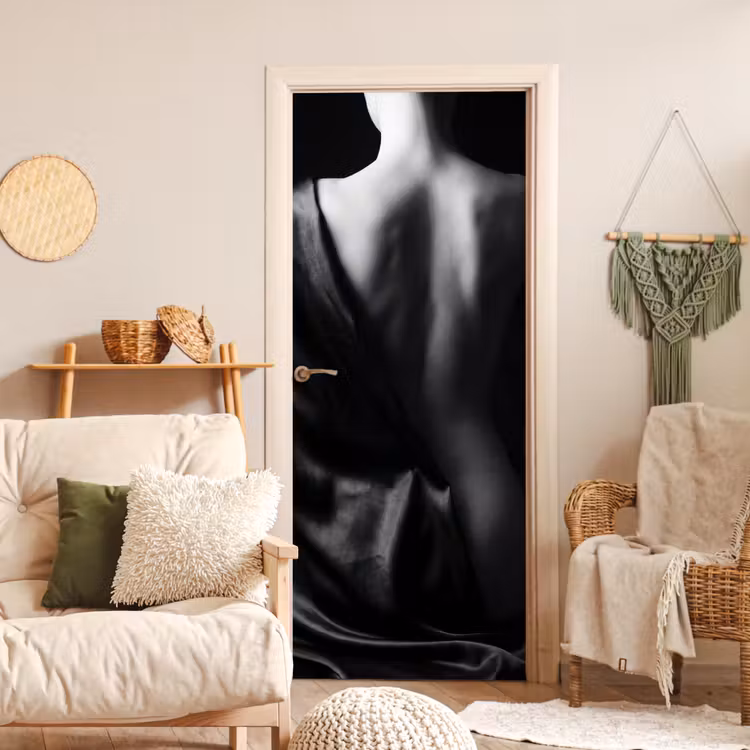 Deursticker - Schouder - Zijde - Rug - Zwart - Wit - Elegant — 4