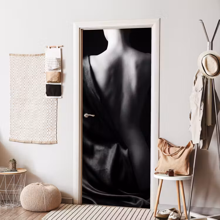 Deursticker - Schouder - Zijde - Rug - Zwart - Wit - Elegant — 8