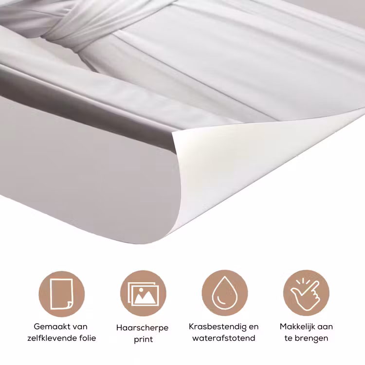 Deursticker - Vrouw - Profiel - Hoed - Zwart - Wit - Minimalistisch — 3