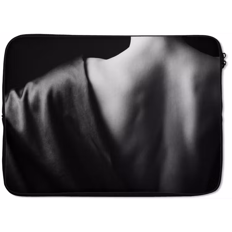 Laptophoes - Schouder - Zijde - Rug - Zwart - Wit - Elegant — 1