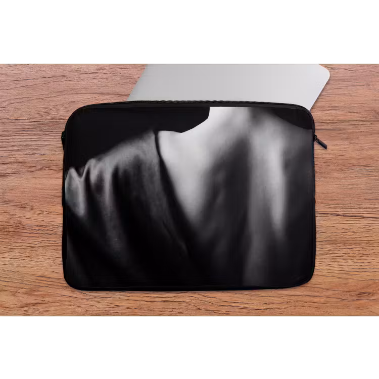 Laptophoes - Schouder - Zijde - Rug - Zwart - Wit - Elegant — 2