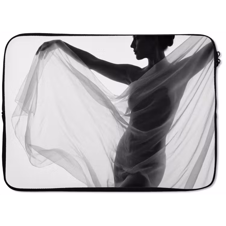 Laptophoes - Silhouet - Sluier - Vormen - Zwart - Wit - Sensueel — 1