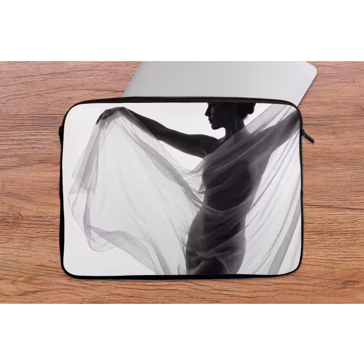 Laptophoes - Silhouet - Sluier - Vormen - Zwart - Wit - Sensueel — 2