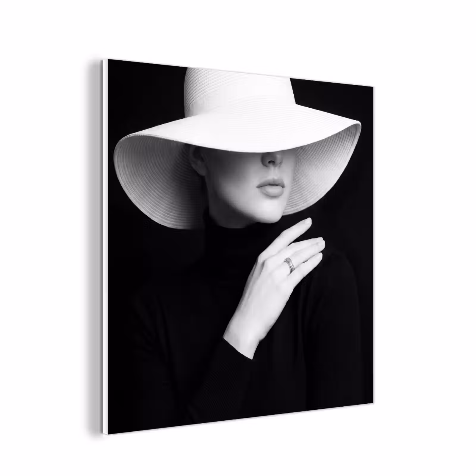 Forex - Vrouw - Hoed - Hand - Zwart - Wit - Klassiek — 1
