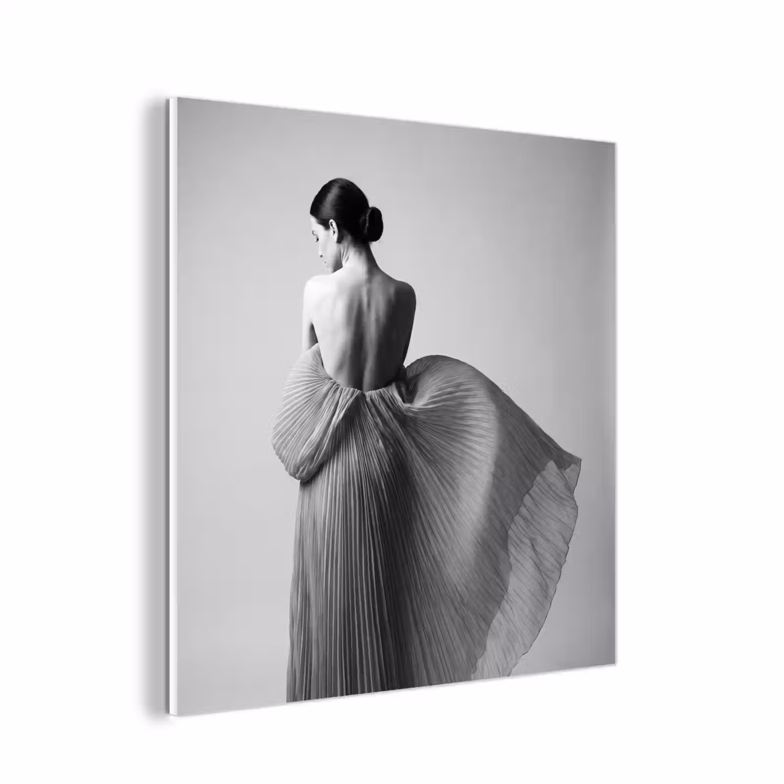 Forex - Vrouw - Rug - Textuur - Zwart - Wit - Elegant — 1