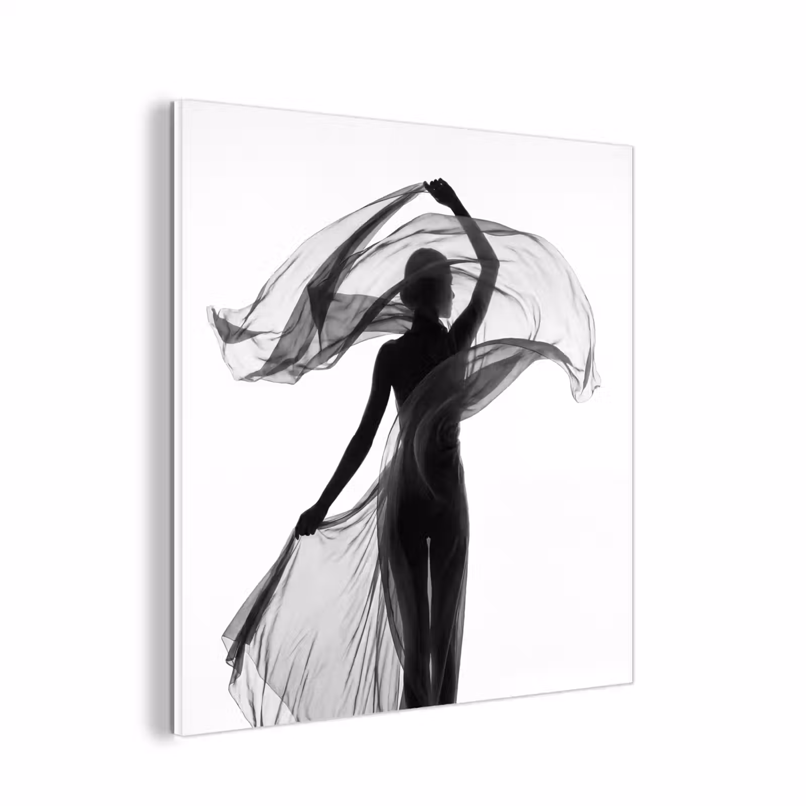 Forex - Vrouw - Sluier - Portret - Zwart - Wit - Artistiek — 1