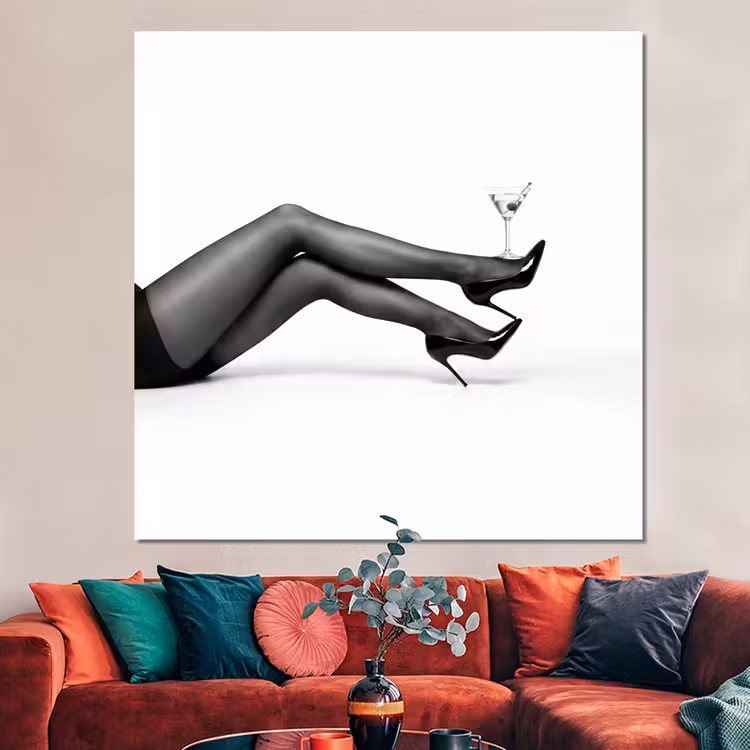 Forex - Benen - Hakken - Glas - Zwart - Wit - Speels — 3