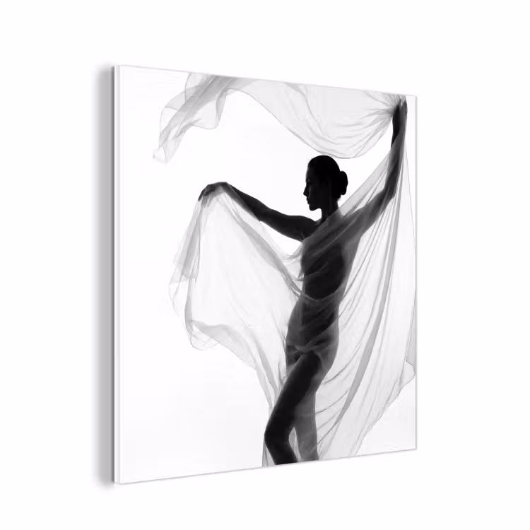 Forex - Silhouet - Sluier - Vormen - Zwart - Wit - Sensueel — 1
