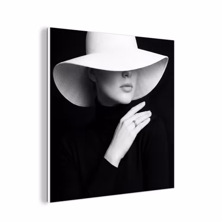 Forex - Vrouw - Hoed - Hand - Zwart - Wit - Klassiek — 1