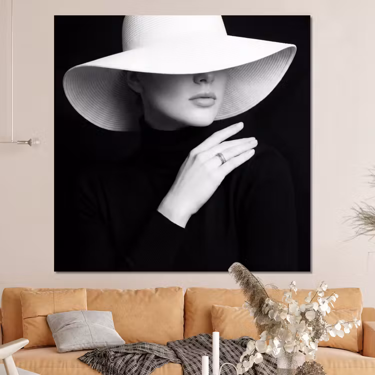 Forex - Vrouw - Hoed - Hand - Zwart - Wit - Klassiek — 4