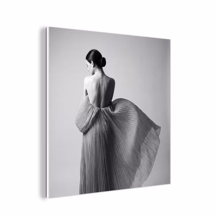 Forex - Vrouw - Rug - Textuur - Zwart - Wit - Elegant — 1