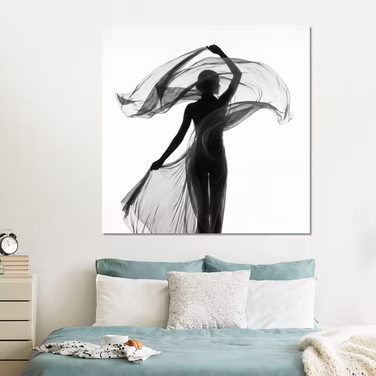 Forex - Vrouw - Sluier - Portret - Zwart - Wit - Artistiek — 2