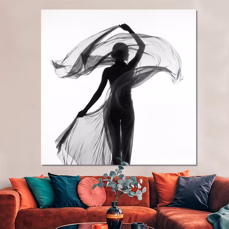 Forex - Vrouw - Sluier - Portret - Zwart - Wit - Artistiek — 3