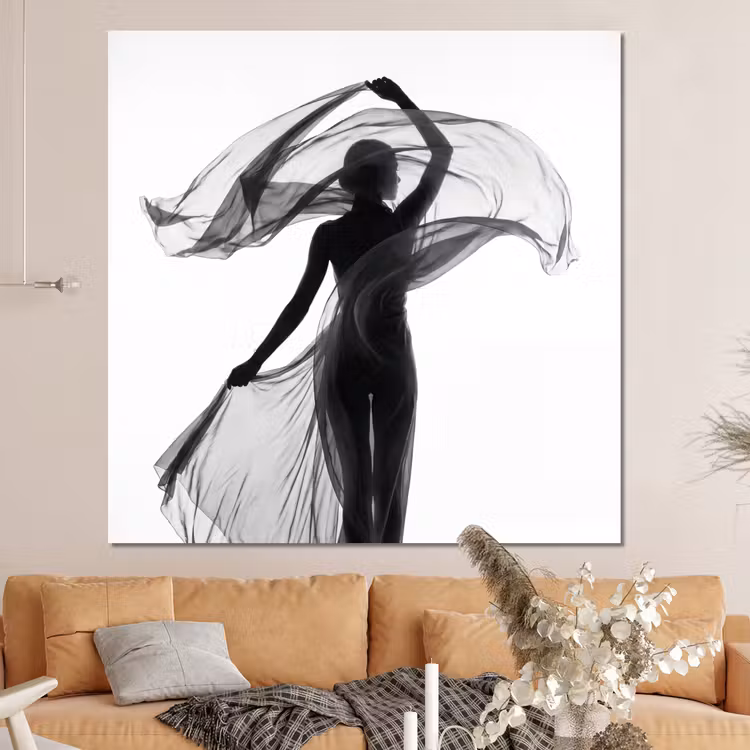 Forex - Vrouw - Sluier - Portret - Zwart - Wit - Artistiek — 4