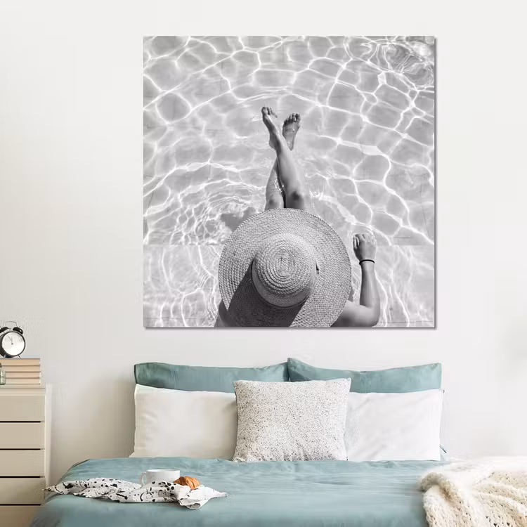 Forex - Zwembad - Hoed - Water - Zwart - Wit - Zomers — 2