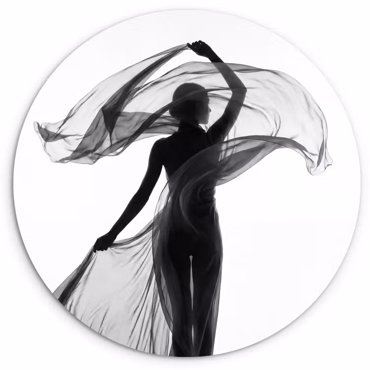 Muurcirkel - Vrouw - Sluier - Portret - Zwart - Wit - Artistiek — 1