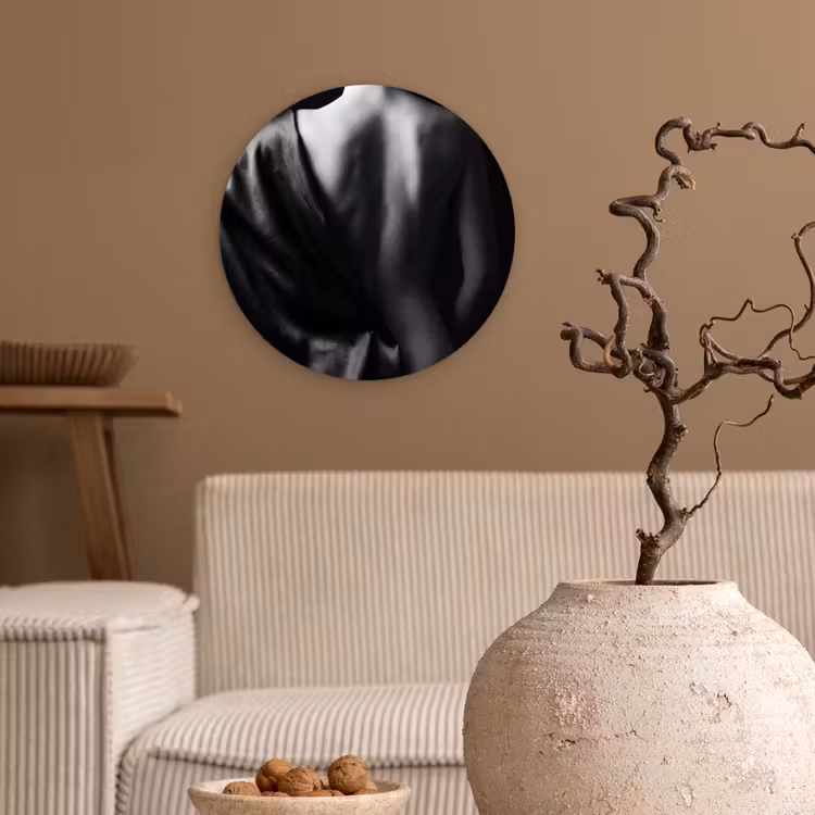 Muurcirkel - Schouder - Zijde - Rug - Zwart - Wit - Elegant — 2