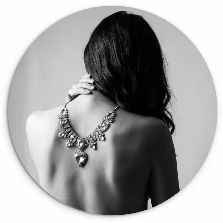 Muurcirkel - Vrouw - Ketting - Fashion - Zwart - Wit — 1