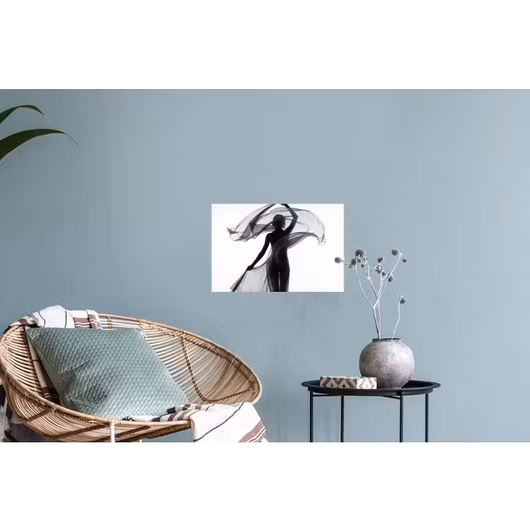 Muursticker - Vrouw - Sluier - Portret - Zwart - Wit - Artistiek — 4