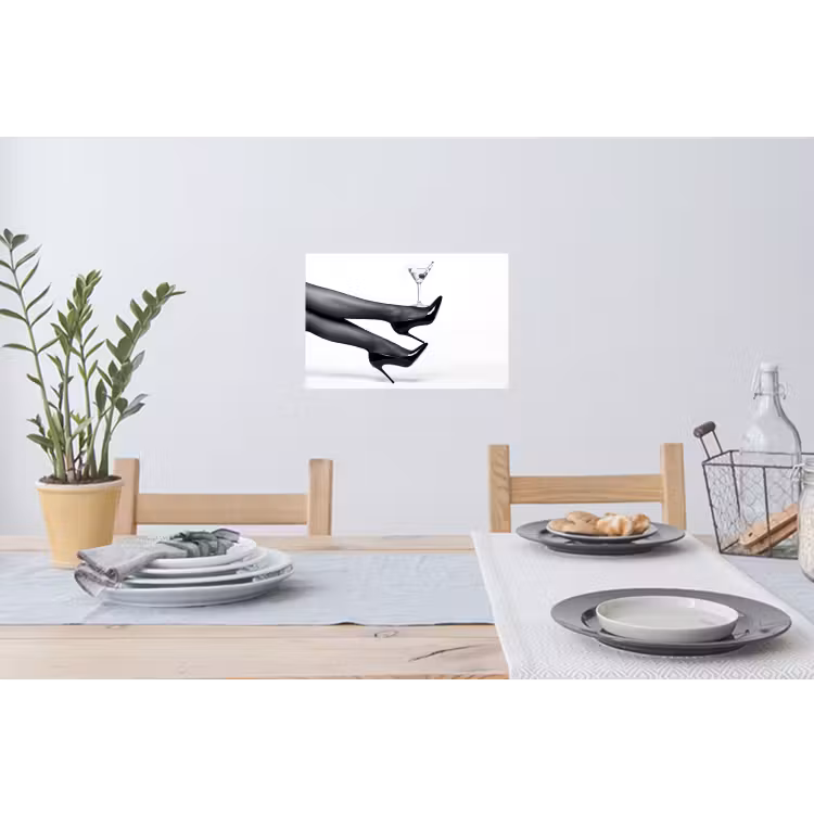 Muursticker - Benen - Hakken - Glas - Zwart - Wit - Speels — 3
