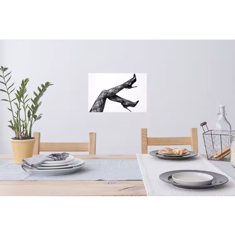 Muursticker - Benen - Kant - Hakken - Zwart - Wit - Uitdagend — 3
