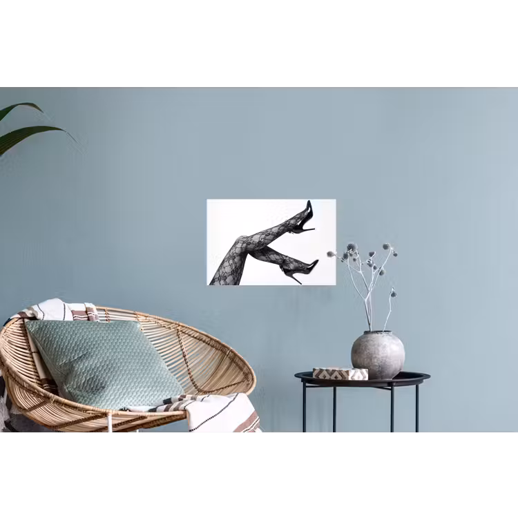 Muursticker - Benen - Kant - Hakken - Zwart - Wit - Uitdagend — 4