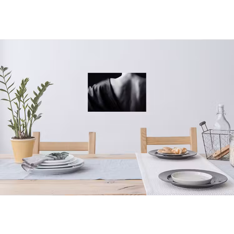 Muursticker - Schouder - Zijde - Rug - Zwart - Wit - Elegant — 3