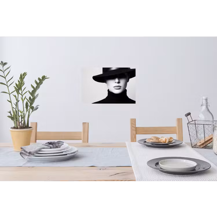 Muursticker - Vrouw - Schaduw - Zwart - Wit - Mysterieus — 3