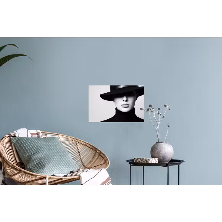 Muursticker - Vrouw - Schaduw - Zwart - Wit - Mysterieus — 4
