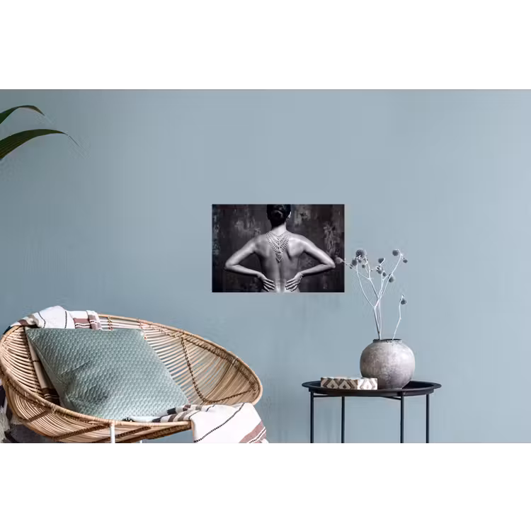 Muursticker - Rug - Ketting - Portret - Zwart - Wit - Glamour — 4