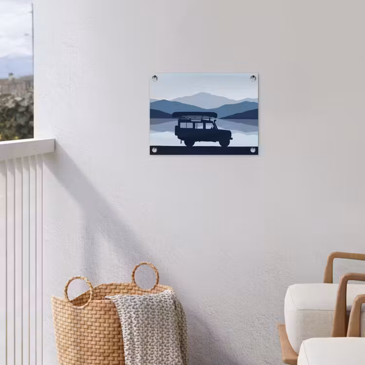 Tuinposter - Auto - Meer - Bergen - Blauw — 3