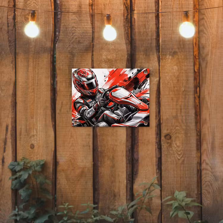 Tuinposter - Kart - Coureur - Snelheid - Rood — 2