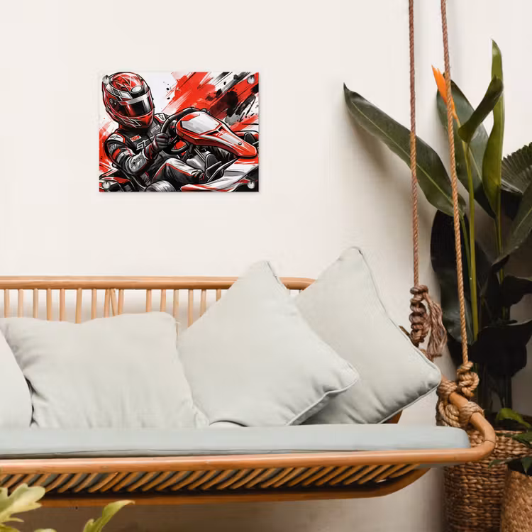 Tuinposter - Kart - Coureur - Snelheid - Rood — 5