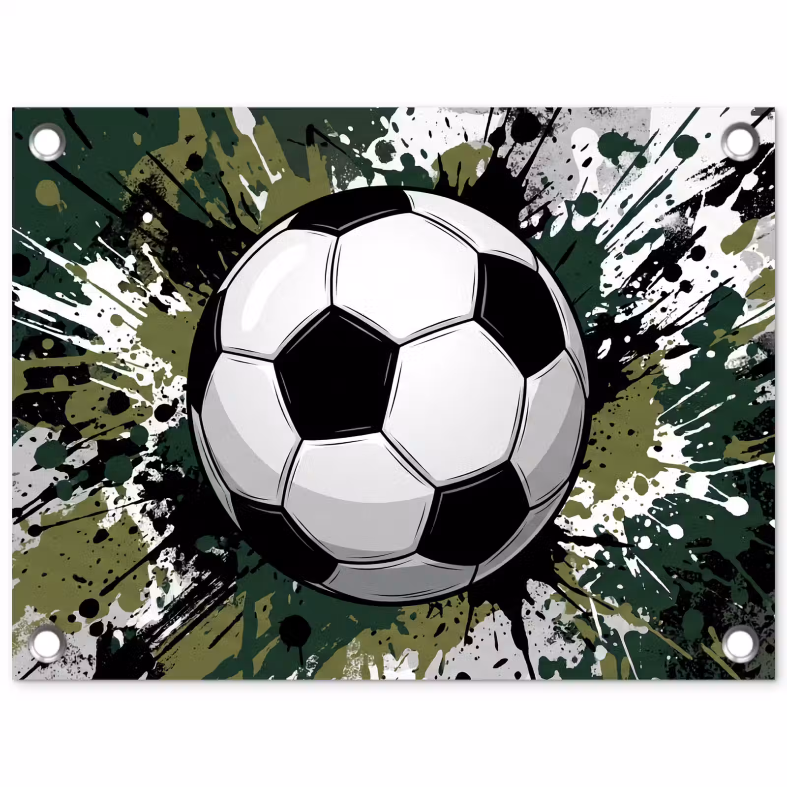 Tuinposter - Voetbal - Verf - Spetters - Groen — 1