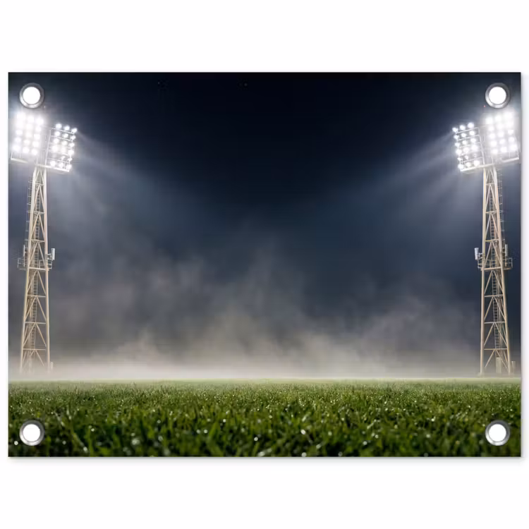 Tuinposter - Stadion - Lichtmast - Sport - Nacht — 1