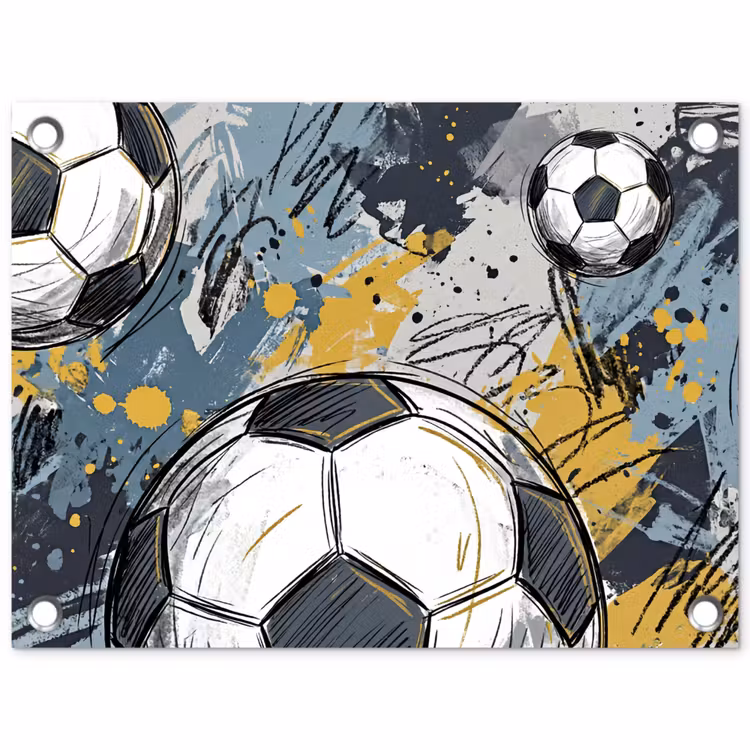 Tuinposter - Voetbal - Abstract - Sport - Kleurrijk — 1
