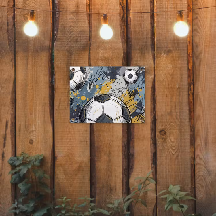 Tuinposter - Voetbal - Abstract - Sport - Kleurrijk — 2