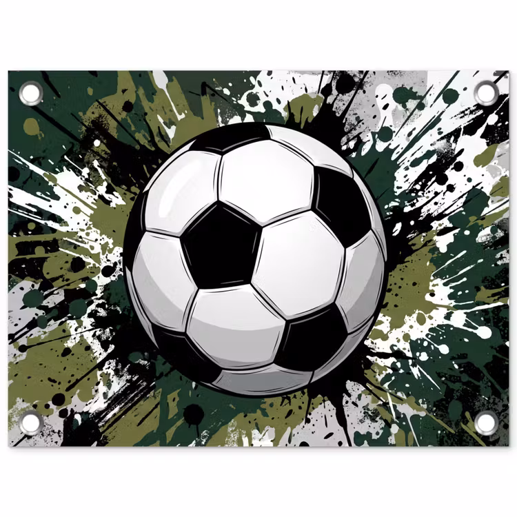 Tuinposter - Voetbal - Verf - Spetters - Groen — 1