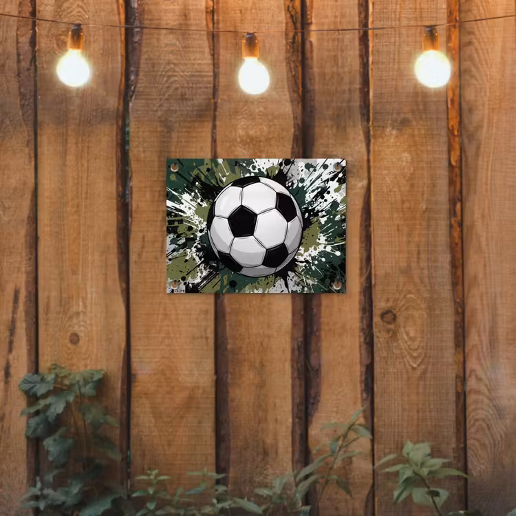 Tuinposter - Voetbal - Verf - Spetters - Groen — 2