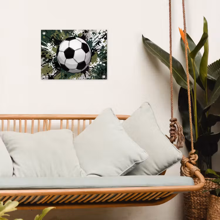 Tuinposter - Voetbal - Verf - Spetters - Groen — 5