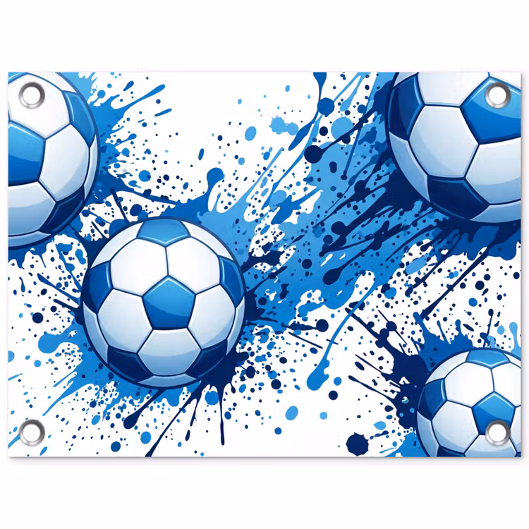 Tuinposter - Voetballen - Verf - Sport - Blauw — 1